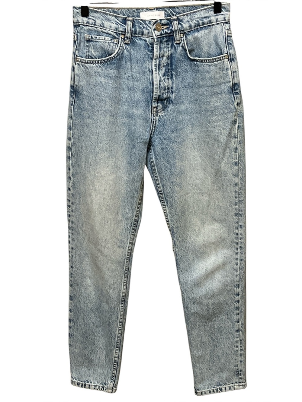 Anine Bing Light Blue High-Rise Slim Straight Jeans